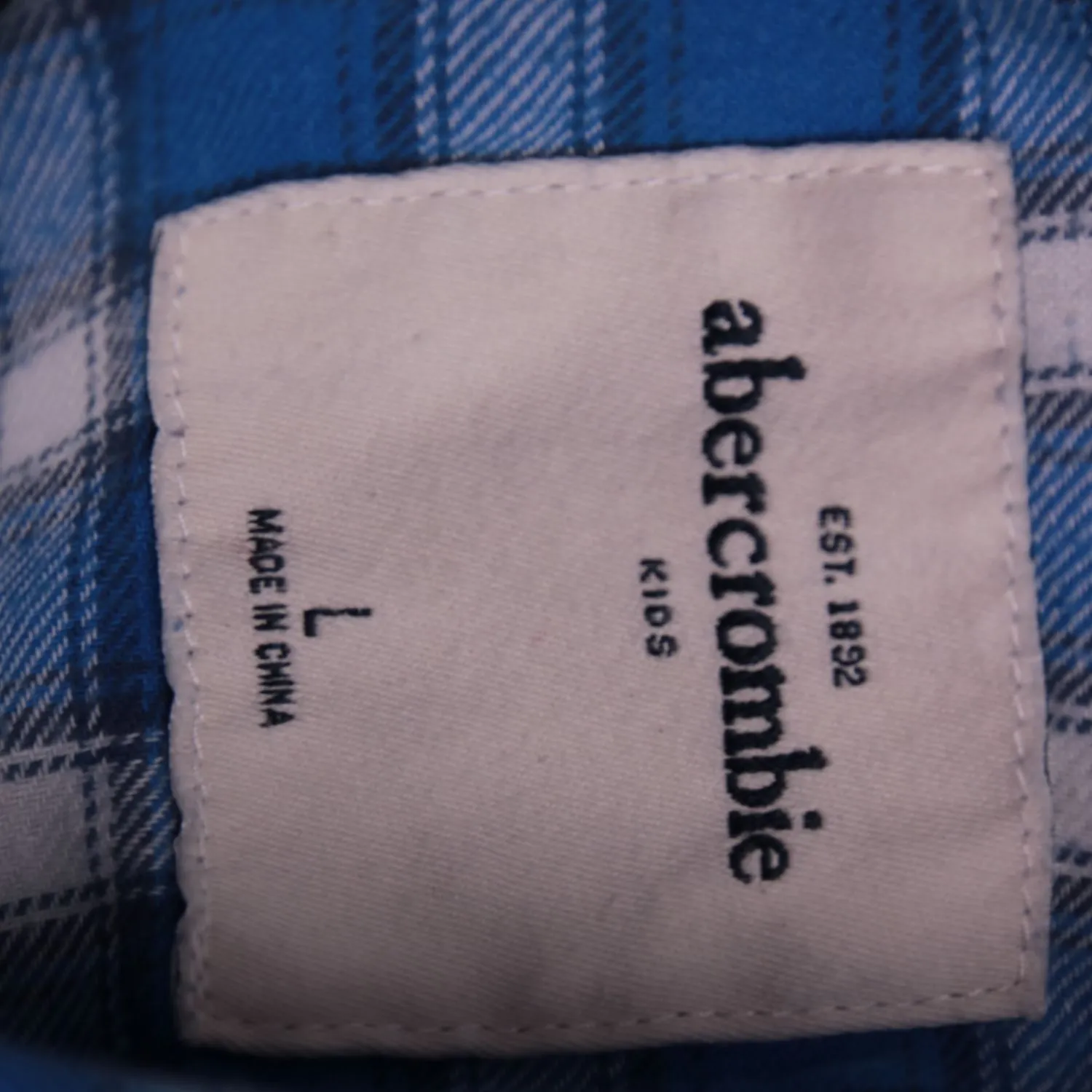 Синяя рубашка Abercrombie Kids в клетку, размер 152 см (12 лет)